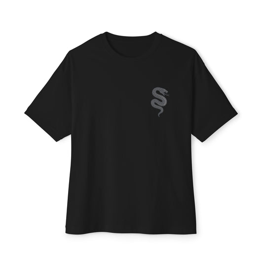 Unisex Oversized Graphic Tee, Streetwear Fashion Top, Casual Everyday Tee, Perfect Gift for Friends, Black Tee with Edgy Design